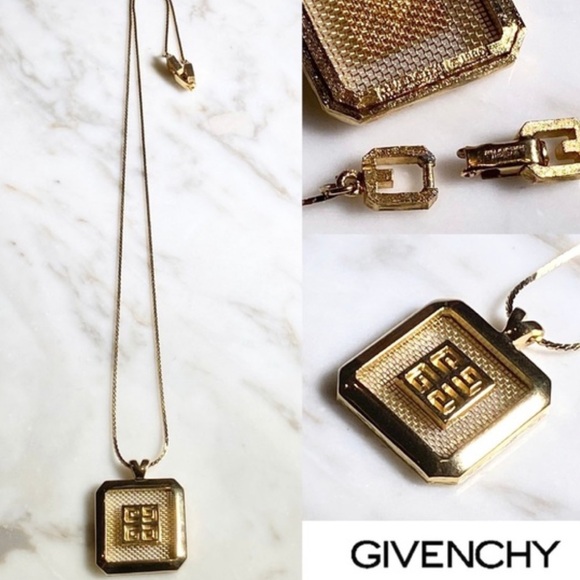 RARE 1980 Authentic Givenchy Monogram Pendant Necklace - Stamped Original Chain - Picture 3 of 3